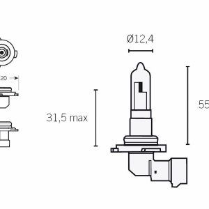 Prednja žarnica halogen HB3 P20d 12V 60W