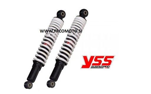Zadnij amortizer (2 kosa) YSS Hydraulic 340mm - Black/White -Malaguti 125 , Kymxo Dink , Aprilia Leonardo 250