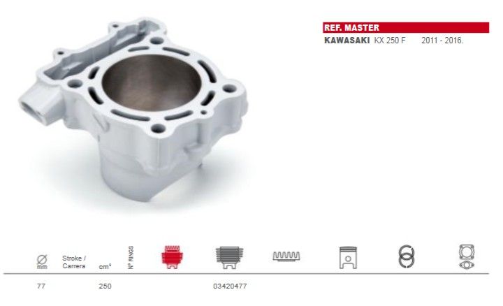 Cilinder Airsal 250cc - Kawasaki KX 250F 2011- 2016