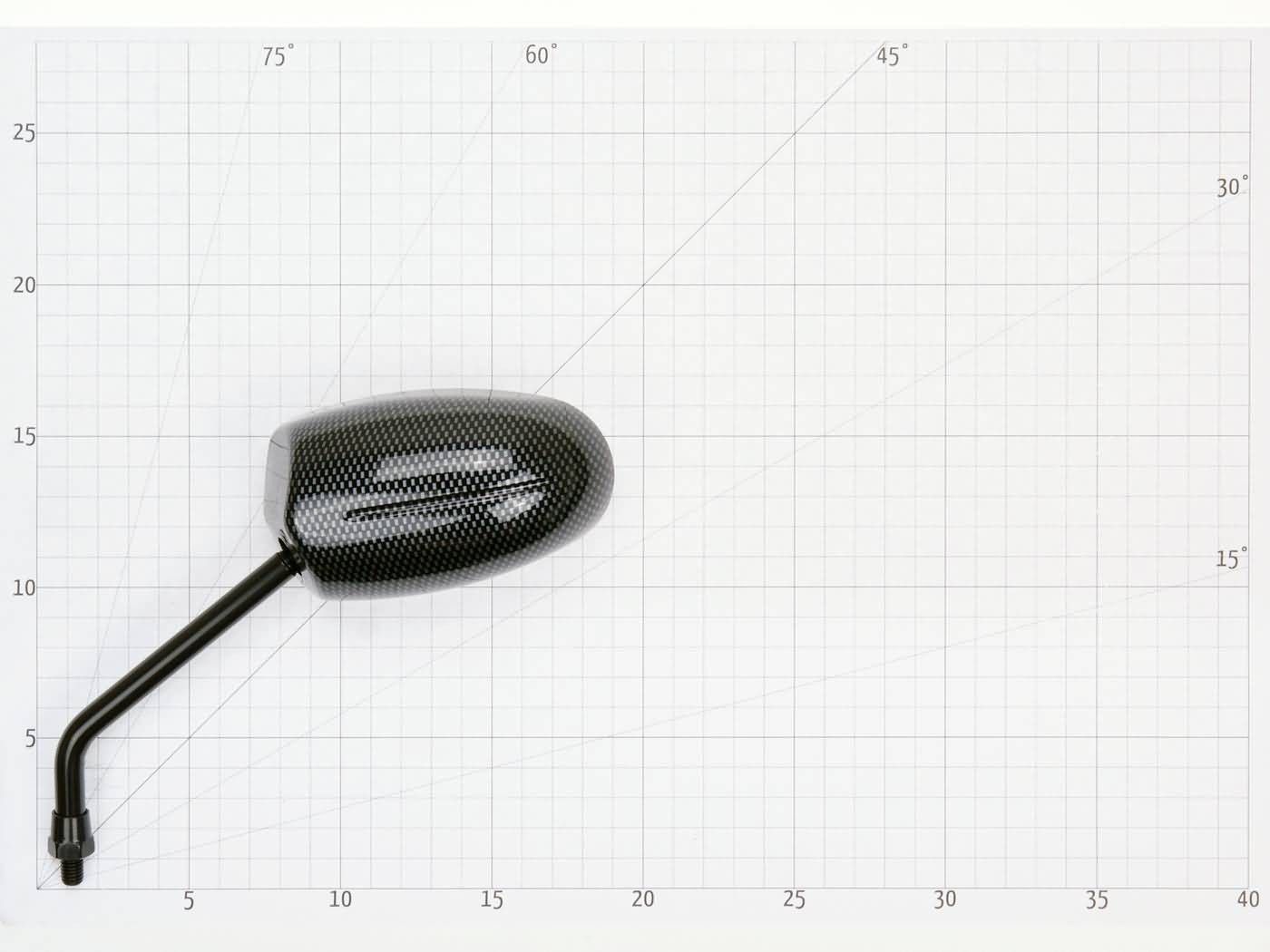 Ogledalo F1 Round Style Carbon Levi - M10