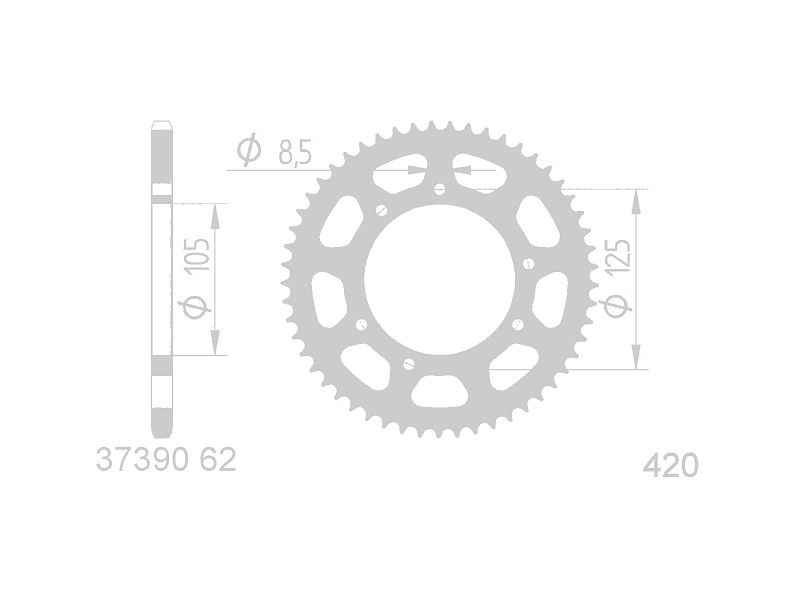 Verižni set kratek 11/62 z za Aprilia RX, SX, Derbi Senda R, SM X-Race, Gilera RCR, SMT 06-10