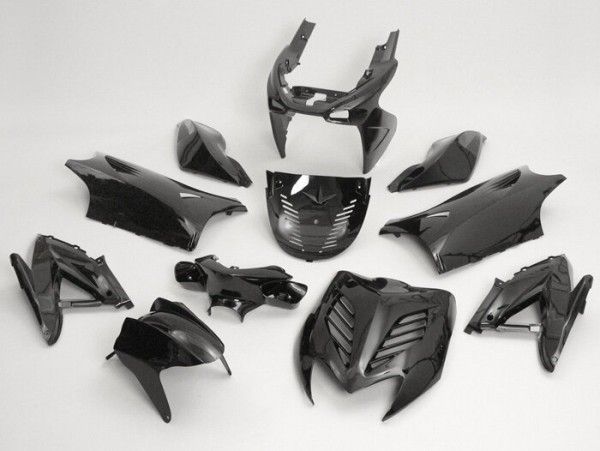 Fairing kit 11-piece Black metallic for Yamaha Aerox, MBK Nitro