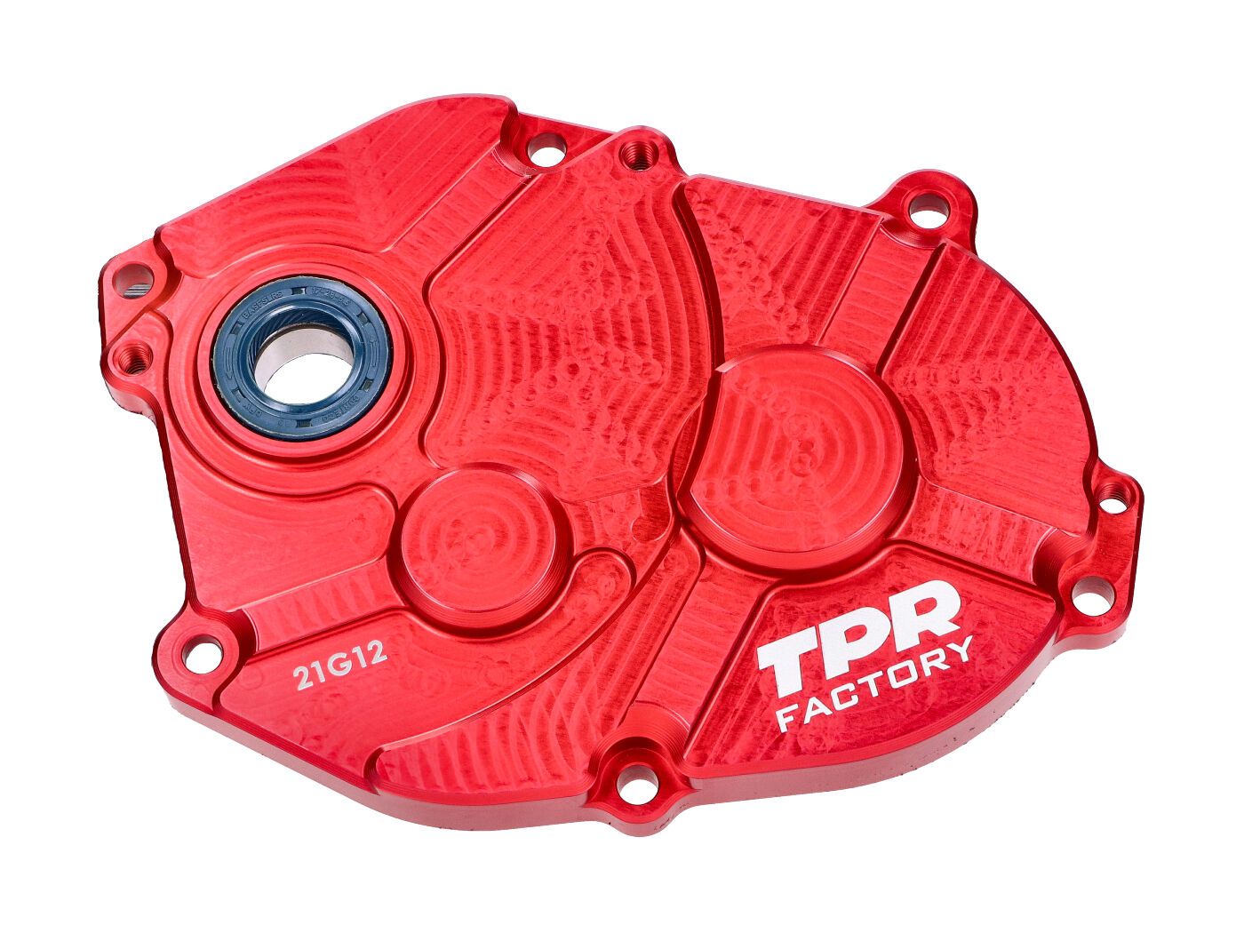 Racing TPR Factory CNC red anodized gearbox cover for long type Minarelli