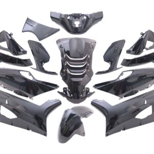 EDGE plastic fairing set – 14-piece, black metallic, for Peugeot Speedfight 4