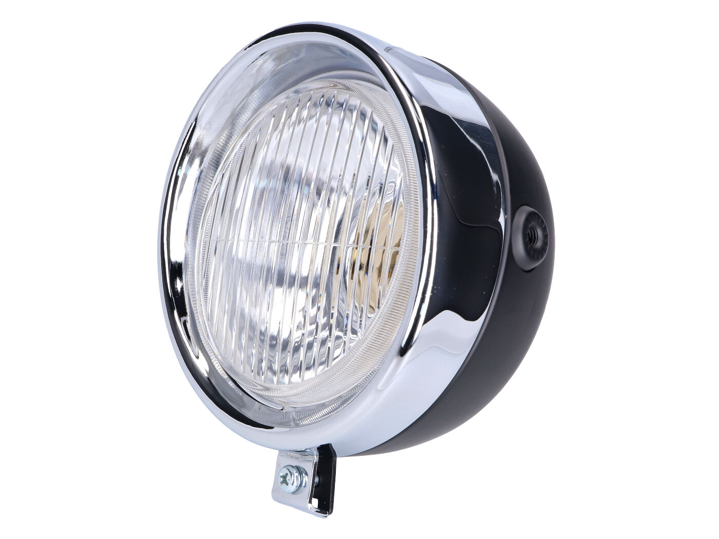 Round black Classic headlight – universal, for Puch, Tomos, Kreidler, Zündapp