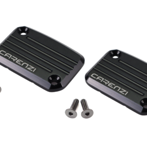 Brake fluid reservoir caps CNC Carenzi – Yamaha Aerox / MBK Nitro – black