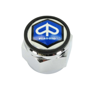 Chrome fork nut with logo – Piaggio Vespa / Ciao