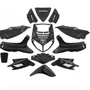 Fairing kit (13 pieces) – Peugeot Speedfight 2 black / unpainted