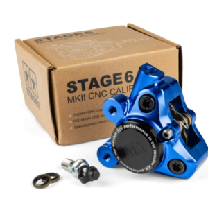 Brake caliper Stage6 CNC alu – Minarelli / Piaggio / Peugeot blue