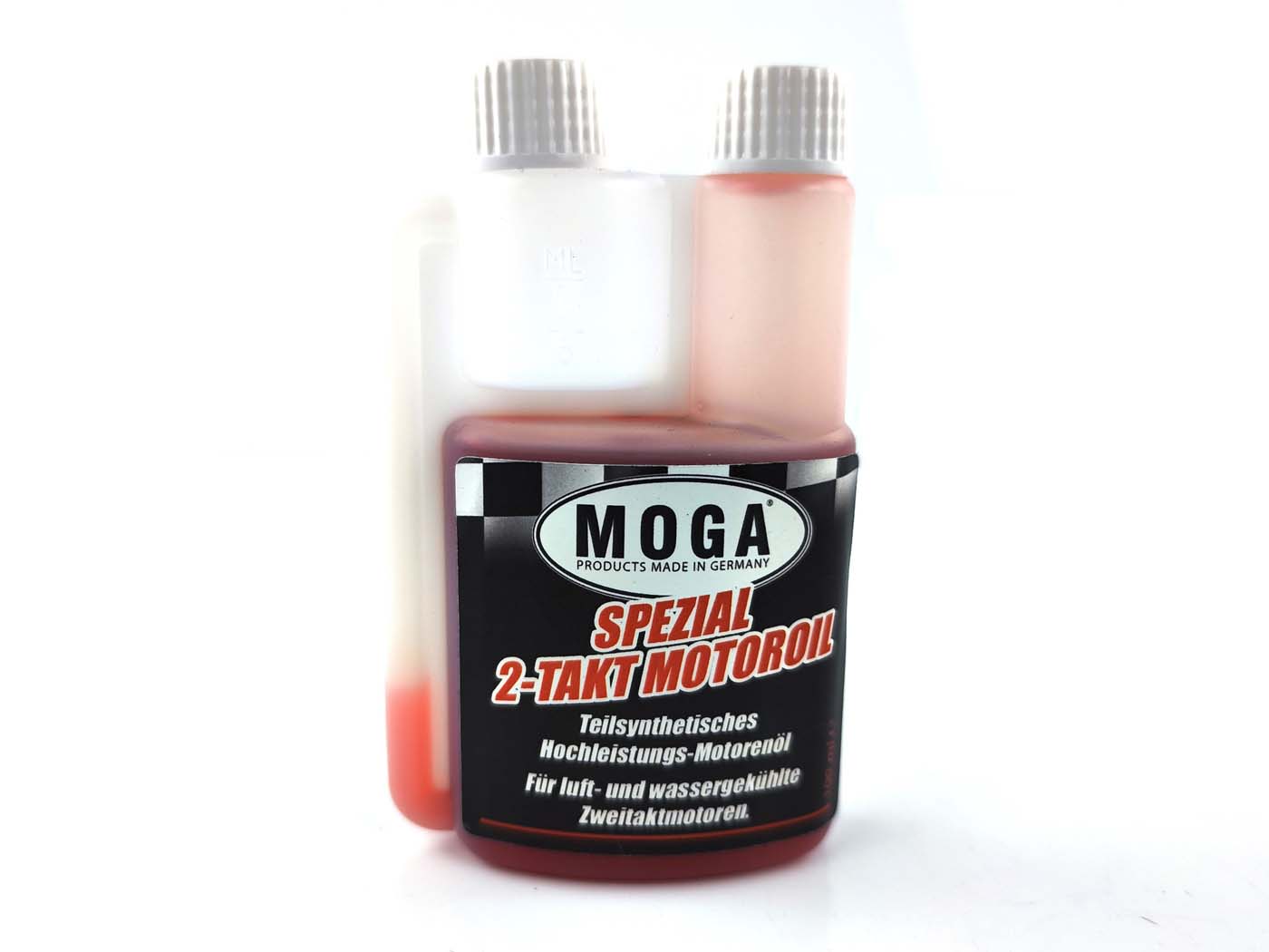2T oil MOGA 100 ml semi-synthetic – compact packaging