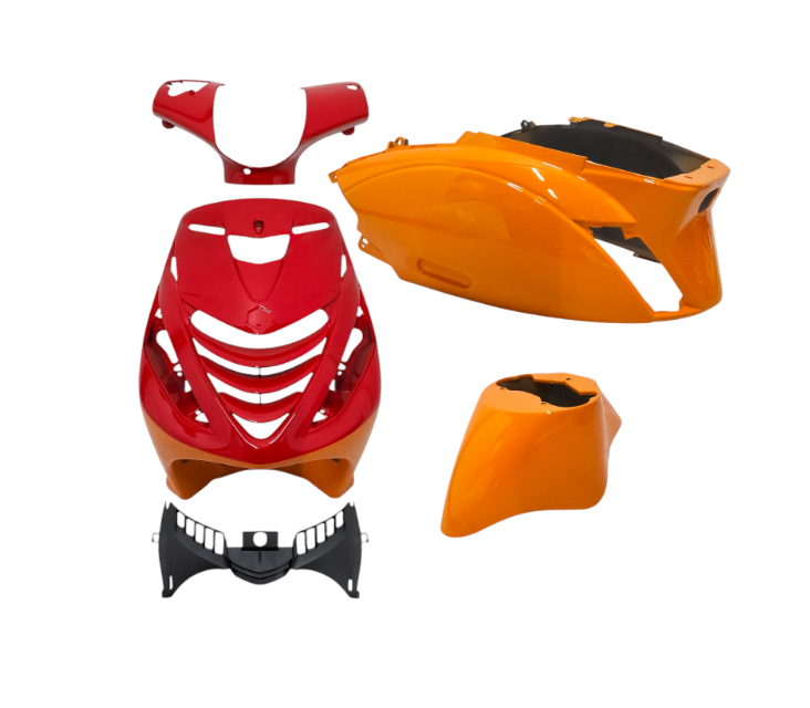 Fairing kit DMP SP EVO-1 Malossi orange-red 5-piece – Piaggio Zip 2000