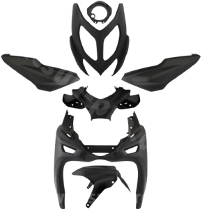 Fairing kit TNT 7-piece matte black – Yamaha Aerox / MBK Nitro 2013–2017