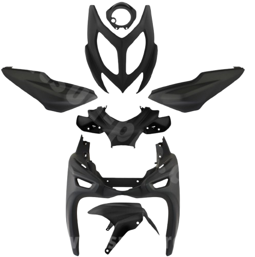 Fairing kit TNT 7-piece matte black – Yamaha Aerox / MBK Nitro 2013–2017